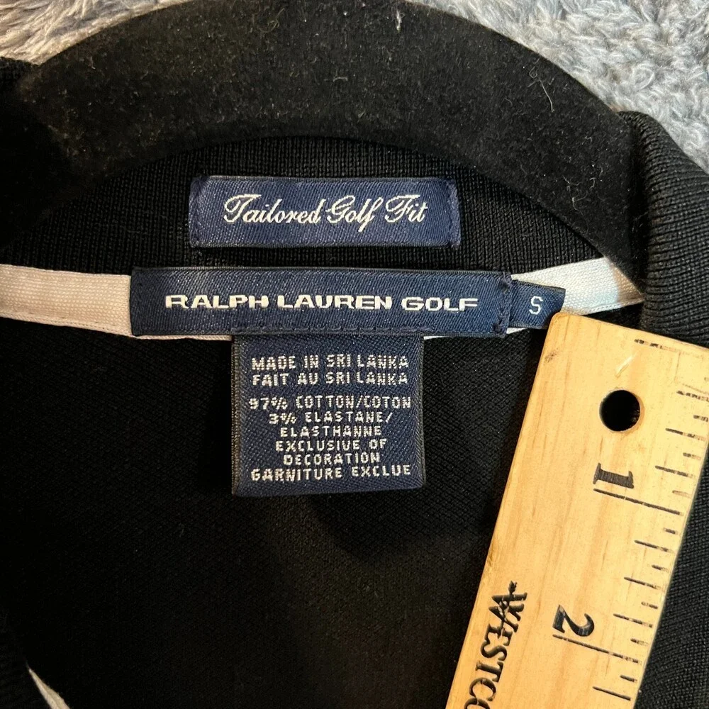 Ralph Lauren Golf Shirt Boys Small Black Tailored Fit Polo Big Pony Rugby Youth